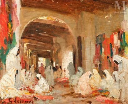 Georges LE MARE (Coutances 1866 - Tunisie 1942) Le souk des femmes à Tunis
Huile... Gazette Drouot