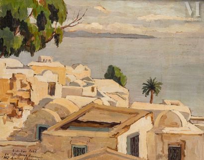 Félix GUYOT-GUILLAIN (1878-1960) Sidi Bou Saïd
Huile sur panneau
33 x 41 cm
Signé... Gazette Drouot