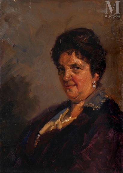 Leonardus NARDUS (Utrecht 1868 - Tunis 1955) Portrait présumé de l'épouse de Sauveur... Gazette Drouot