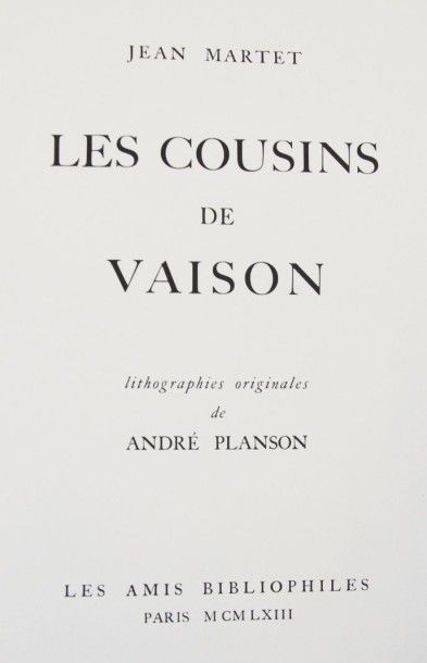 PLANSON (André) & MARTET (Jean). Les cousins...