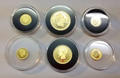 Monnaie de Paris:

6 pièces en or (répliques)...