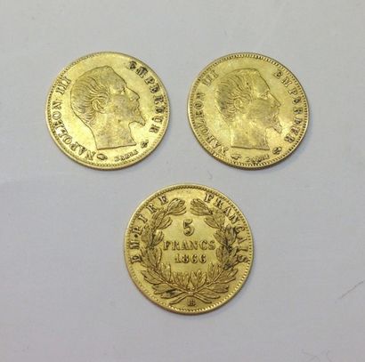 Trois pièces de 5 Francs or

1860; 1859;...