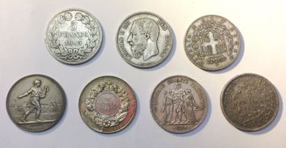 5 Pièces en argent

5 F1843, 1869, 1873,...