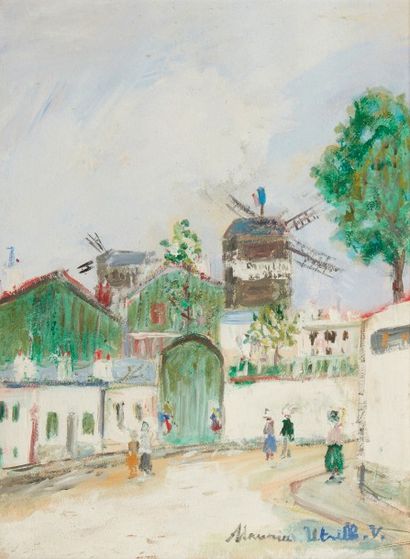 Maurice UTRILLO (Paris 1883 - Dax 1955) 

Le Moulin de la Galette 

Gouache sur papier

36... Gazette Drouot