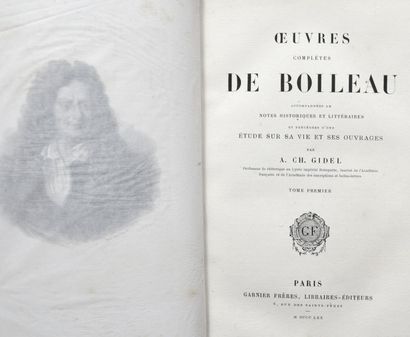  BOILEAU. Œuvres complètes. Paris, Garnier, 1870. 4 vol. fort in-8 veau blond, dos...