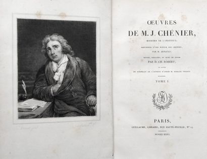  CHENIER (J.). Œuvres. Paris, Guillaume, 1826. 
10 vol. in-8 demi maroquin rouge...