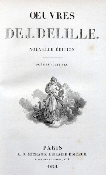  DELILLE (Jacques). Œuvres Paris, Michaud, 1824. 
15 vol. in-8 demi veau cerise ép.,...