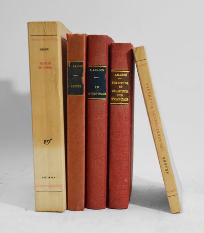 ARAGON (Louis). 5 volumes : 
- Anicet. Paris,...