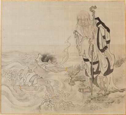 Japon, fin de la période Edo, XVIIIe-XIXe siècle 
Suite de huit petites peintures...