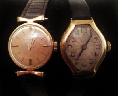  Deux montres de dame, l'une "Guilde des Orfèvres", cadran de forme ronde, la seconde...
