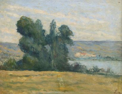  Maximilien LUCE (Paris 1858 - Rolleboise 1941) 
Paysage 
Huile sur toile d'origine...