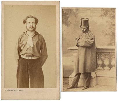null CREPIN 

Autoportraits du photographe, 1870 

2 cartes de visite, tirages a...