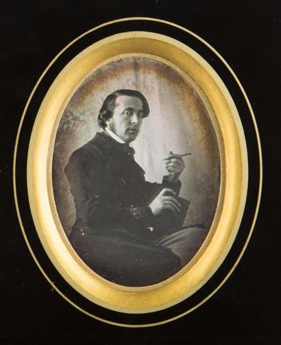 null Auteur non-identifié 

Portrait d'un écrivain, c. 1850 

Daguerréotype 1/4 de...