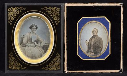 null 2 daguerréotypes

Portraits : femme, homme, c. 1855

1/4 de plaque 

Env. 8...
