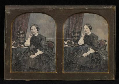null William Edward KILBURN 

Portrait d'une femme, c. 1855 

Daguerréotype stéréoscopique...
