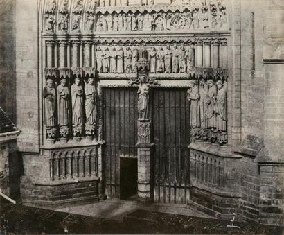 Charles MARVILLE (1813-1879) Portail latéral de la Cathédrale d'Amiens, Robert de...