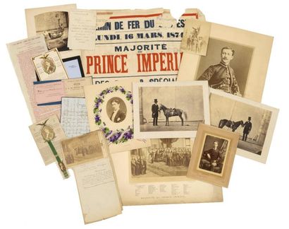 null Le Prince Impérial 

Ensemble de 16 photographies et divers documents :

- Léopold...