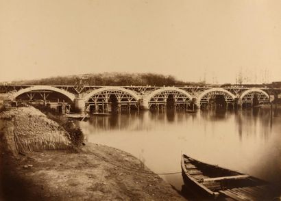 Edouard BALDUS (1813-1882) Chemin de fer de Toulouse à Bayonne, vues de la construction...