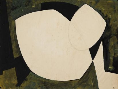 Manolis CALLIYANNIS (1923 - 2010) 
Composition, 1950 
Gouache sur papier 
47,5 x...