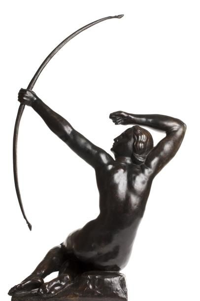  Georges CHAUVEL (1886 - 1962) 
"Femme à l'arc" 
circa 1920-1925 
Sculpture en bronze...