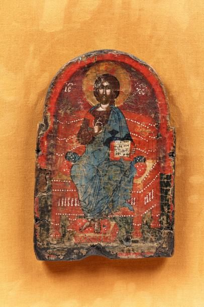  Christ Pantocrator. Bulgarie XVIIe s. 
Le Christ en majesté représenté en entier...