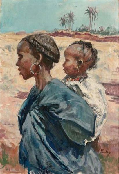 Henri Jean PONTOY (1888-1968) 
Mère et enfant...
