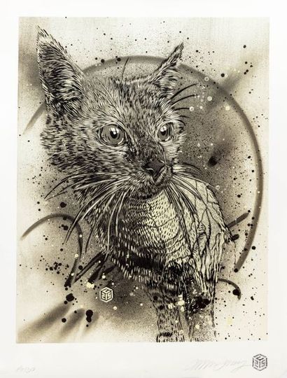 C215 (né en 1973) C215 (Né en 1973)
Le chat, 2017
Lithographie en noir, épreuve signée,... Gazette Drouot