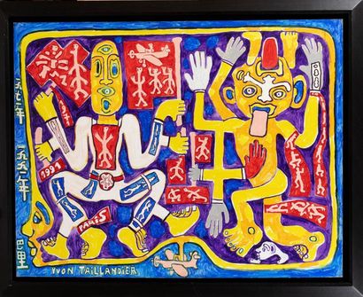 Yvon TAILLANDIER (né en 1926) Deux Multibrachiers Acrylique sur toile signée en...
