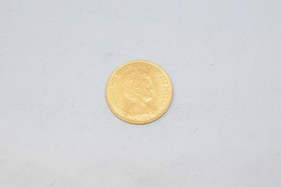 null 1 pièce en or de 10 Gulden, Konningin Wilhelmina, 1917. TTB.

Poids : 6.7g.