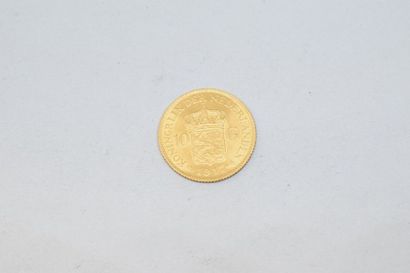null 1 pièce en or de 10 Gulden, Konningin Wilhelmina, 1917. TTB.

Poids : 6.7g.