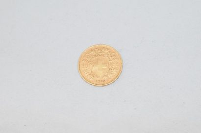 null Pièce en or de 20 francs Vreneli. (1902 B)

Poids : 6.45 g. 