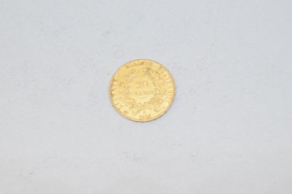 null Pièce en or de 20 francs " Cérès ". 1851 A. TB à TTB.

Poids : 6.45 g. 