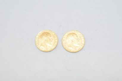 null Deux pièces en or d'un souverain Edouard VII

- 1904 TB à TTB

- 1910 TB à TTB...