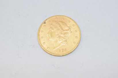 null Pièce en or de 20 dollars " Liberty Head - Double Eagle " avec devise, 1894...