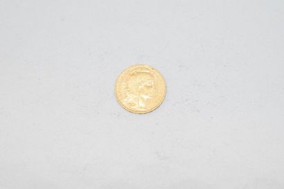 null Pièce en or de 20 francs au Coq, 1905.

Avers : profil droit de Marianne coiffée...