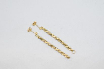 null Paire de pendants d'oreilles en or jaune et gris 18k (750) (incomplètes)

Poids...