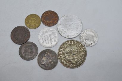 Petit ensemble numismatique dont trois monnaies...