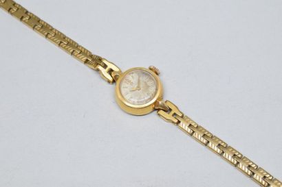 null AC Montre bracelet de dame, boîtier en or jaune 18k (750). 

Signé OMEGA. 

Bracelet...
