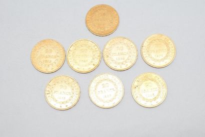 null Lot composé de 8 pièces de 20 francs au Génie

1898 A

1886 A

1879 A

1889...