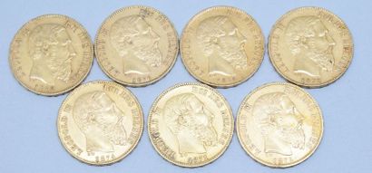 null Lot composé de 7 pièces de 20 Francs or Léopold Roi des Belges



(1871 ; 1874...