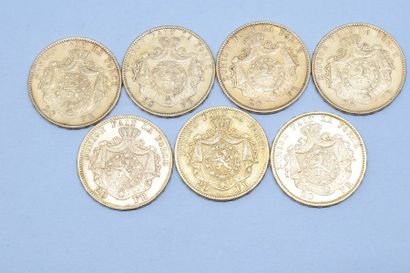 null Lot composé de 7 pièces de 20 Francs or Léopold Roi des Belges



(1871 ; 1874...