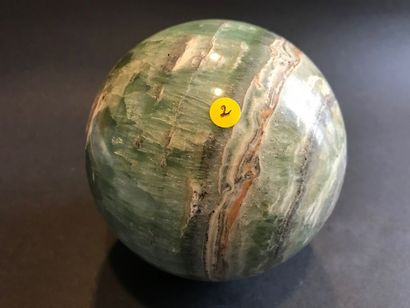 null Sphère polie (10 cm) en Fluorine verte