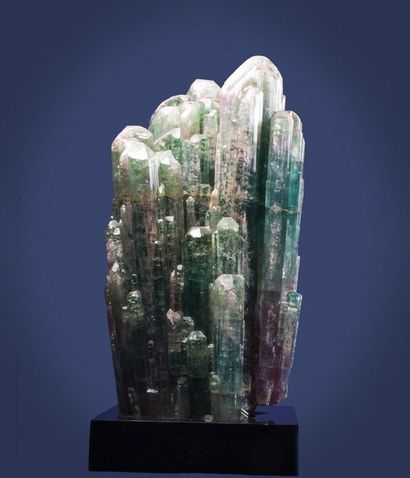 null Grande TOURMALINE verte et rose des Minas Gerais, Brésil (20 x 10 cm- environ...