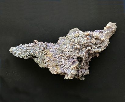 null Elégante et grande Calcédoine en grappe d'Indonésie grise à violette (38 x 20...