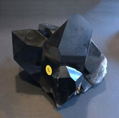 null Beau Quartz fumé à gros cristaux très noirs et brillants (18 x 14 x 14 cm)