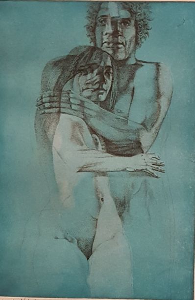 ZAPATA Julio (né en 1932) 
couple 
Lithographie...