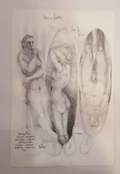 null COPPE Roger (1928) 

Ensemble de trois oeuvres

être ou fenêtre, encre et crayon...