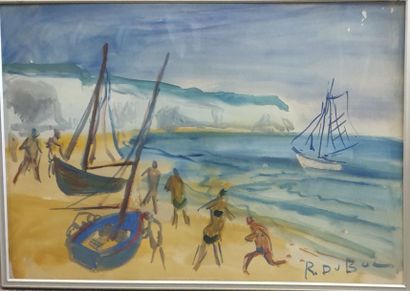 DUBUC Roland (1924-1998) 
Barques sur la...