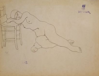  LAM-DONG (1920-1987) 
 
Nus féminins aux chaises, 
 
Deux dessins à l'encre brune...