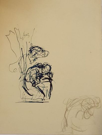  LEHMANN Henri(1814-1882) [ Karl Ernest LEHMANN dit] 
Etude de maternité 
Crayon...